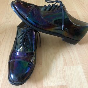 Iridescent Black Steve Madden Oxfords
